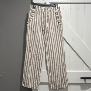 Striped Linen Capris